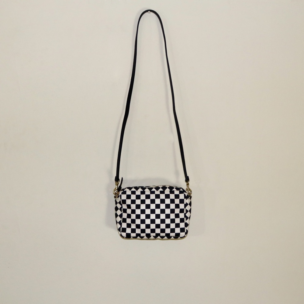 SOLD! ❤️ Clare V. Midi Sac Checker Print Crossbody Bag in Cream/Black - Picture 3 of 16